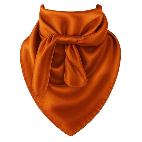 Orange Wild Rag Large Scarf 35x35" Satin Western Accessory Cowgirl or Cowboy - Picture 1 of 8